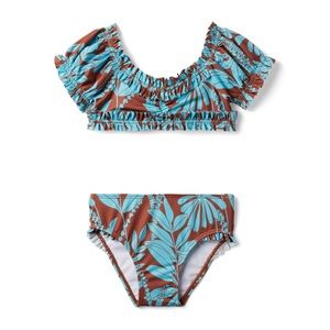 Janie and Jack baby girls 6-12 month tropical 2-piece bikini set